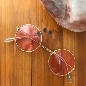 Round Red/Pink lense fashion glasses